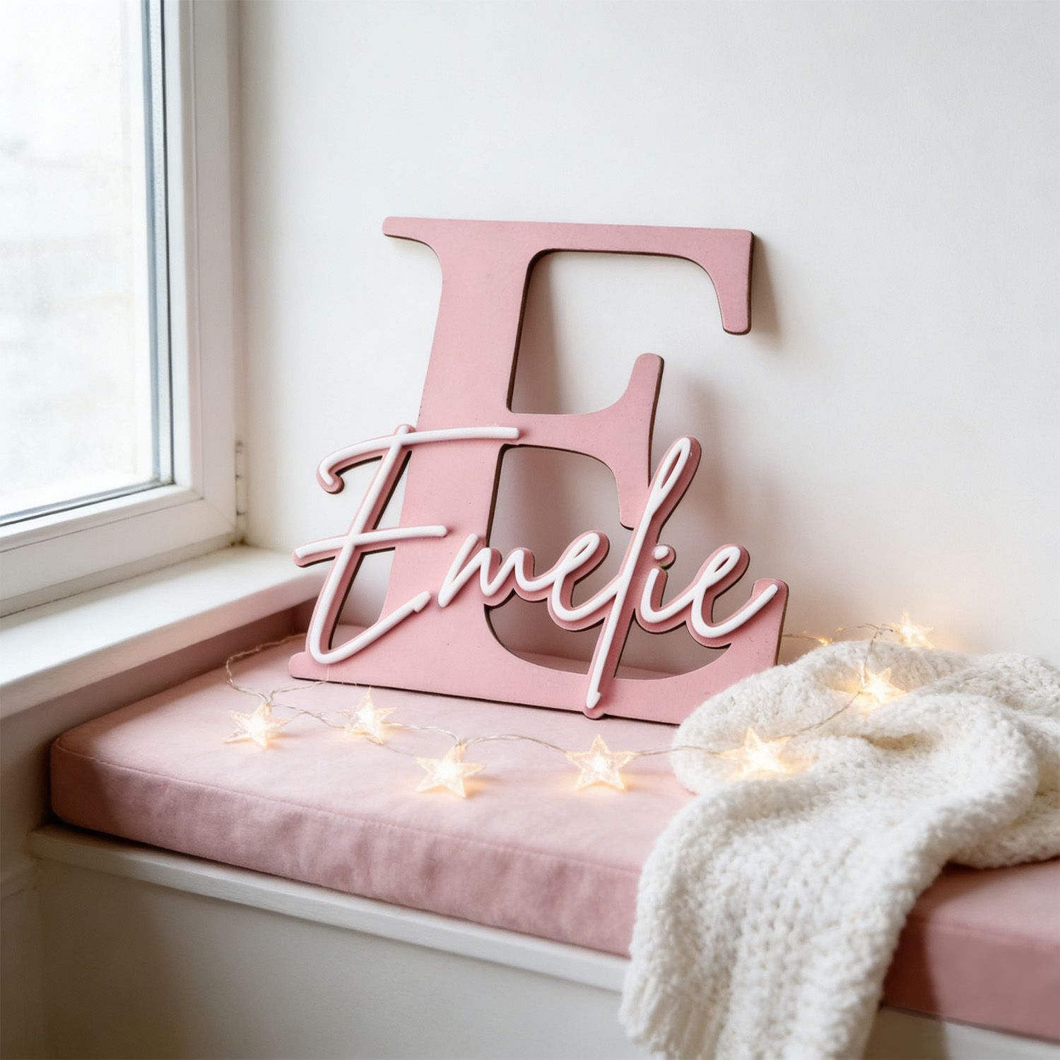 Baby Products Decoration - Placa Decorativa de Nome em Madeira