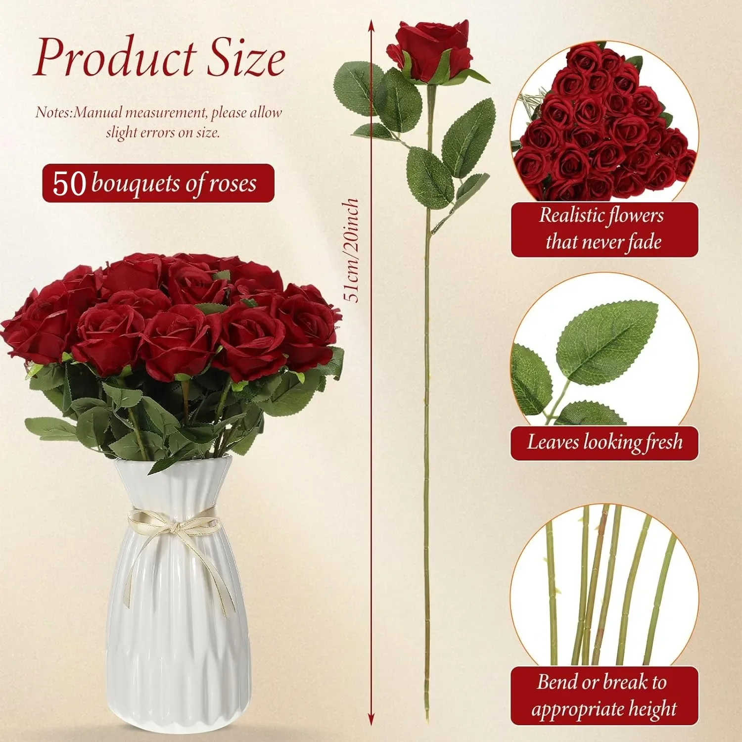 50 pçs veludo rosa artificial  - Baby Products Decoration avaliação e preço